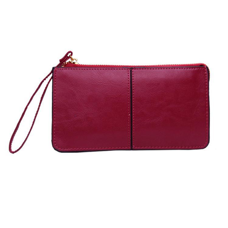 Long Zipper Genuine Leather Hand-held Fashion Ladies Wallets