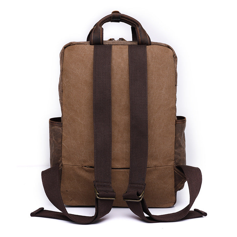 Men's Oil Wax Canvas Vintage Large Capacity Backpacks