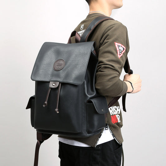 Men's Korean Fashion Leather Business Computer Backpacks