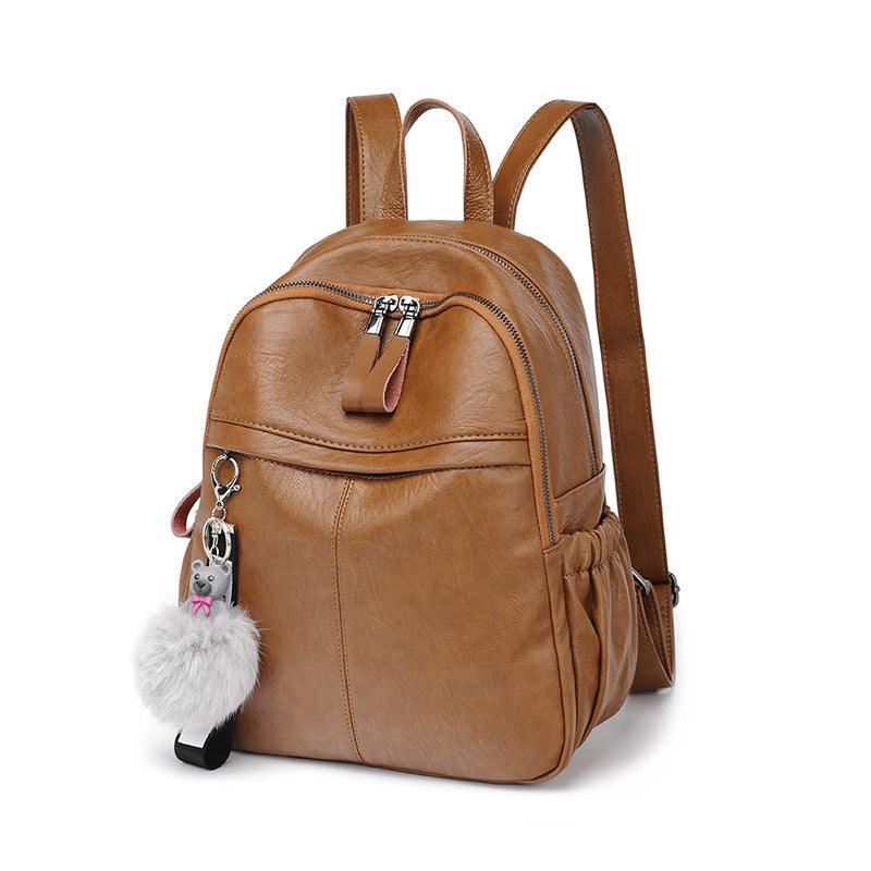 Women's Trendy Leisure With Bear Ornaments Backpacks