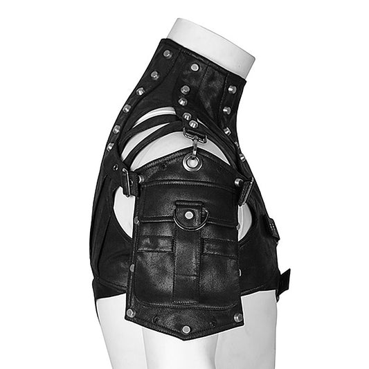 Women's Female Leather Armor Male Stage Performance Bags