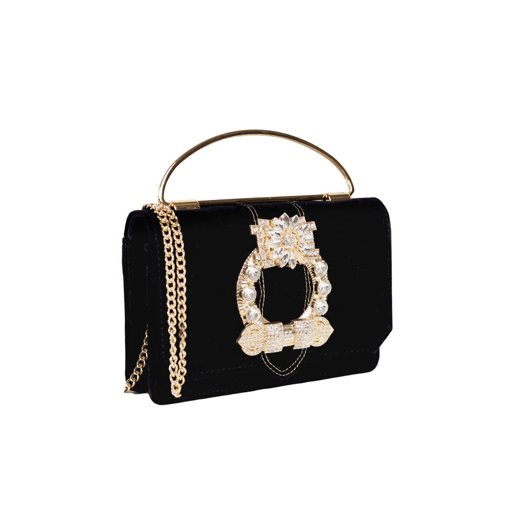 Women's Inlaid With Diamond Veet Change Dinner Shoulder Bags