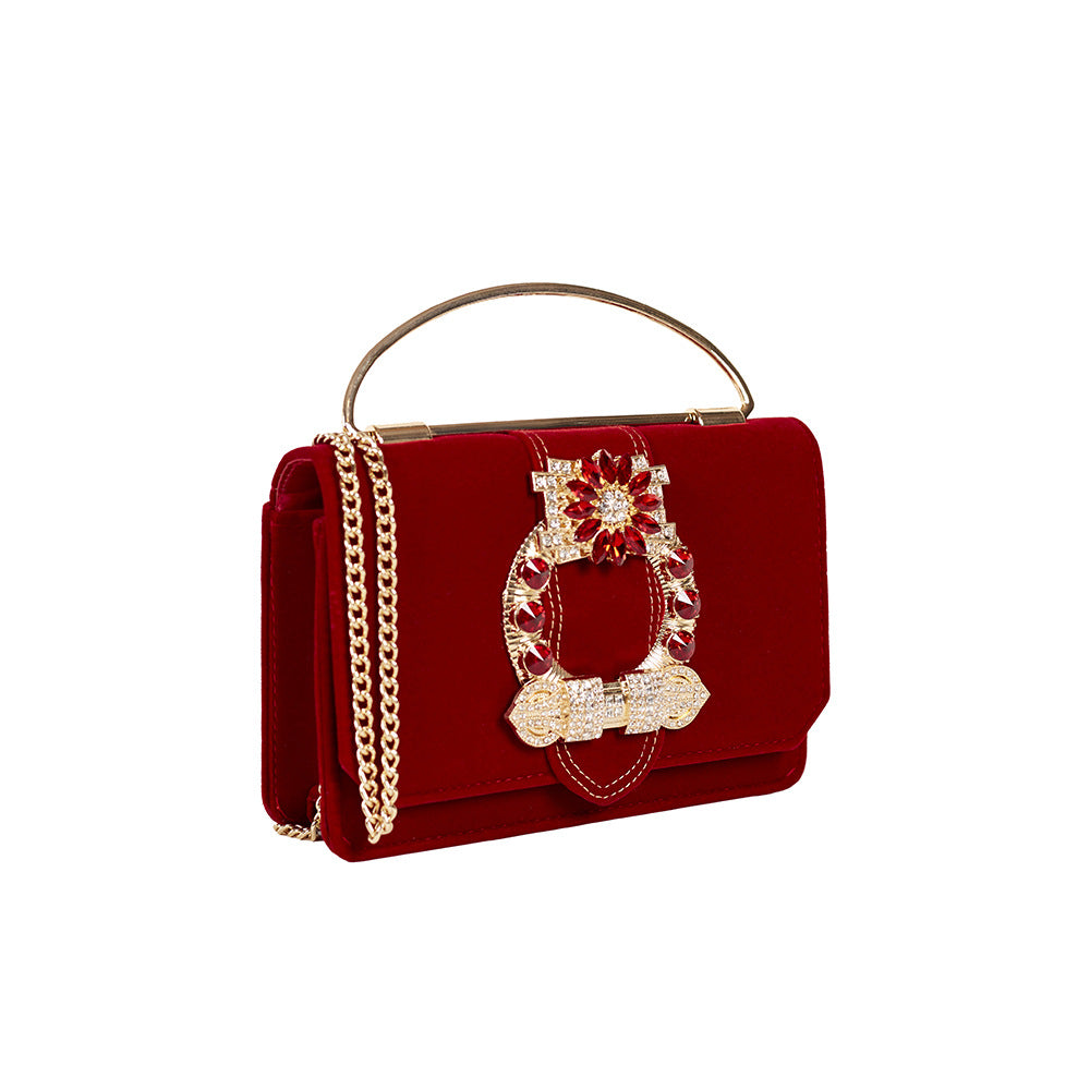 Women's Inlaid With Diamond Veet Change Dinner Shoulder Bags