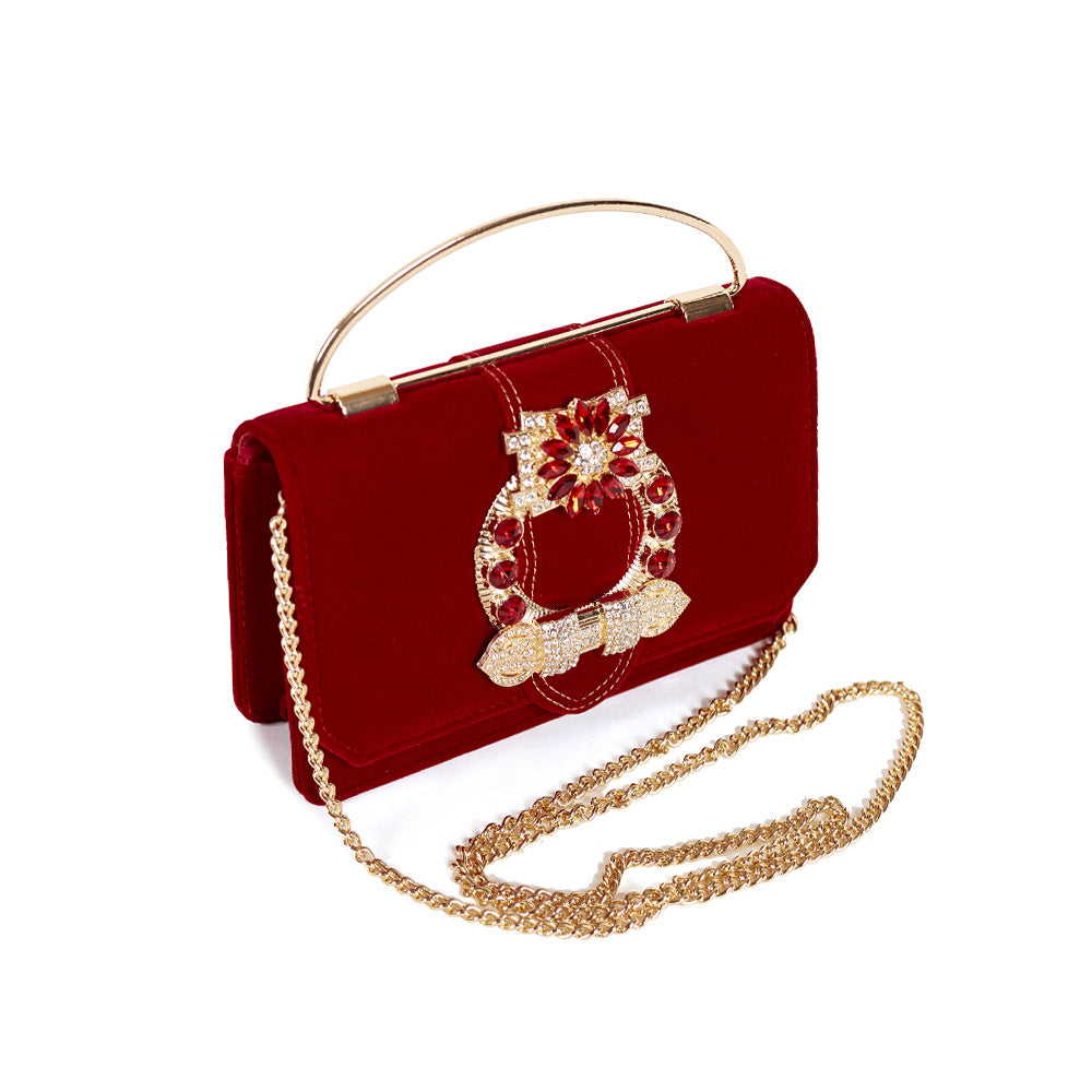 Women's Inlaid With Diamond Veet Change Dinner Shoulder Bags