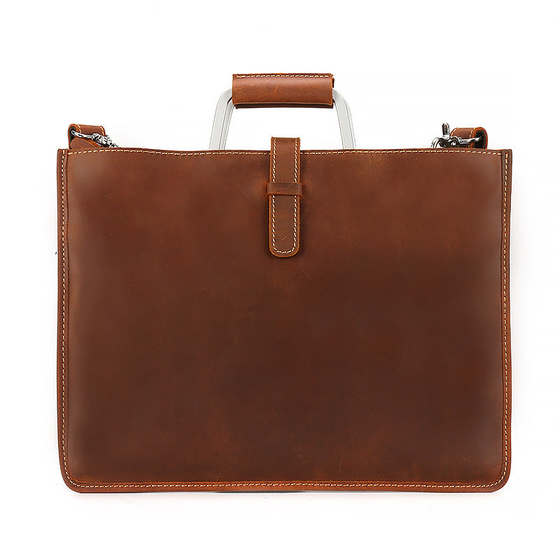Men's Horse Leather Horizontal British Retro First Layer Men's Handbags