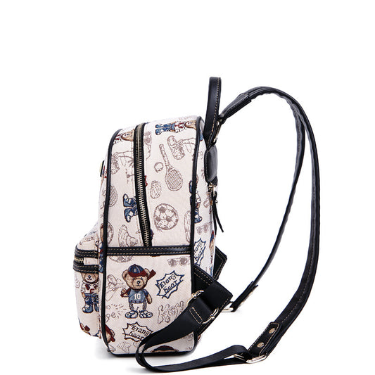 Women's Bear Attachment Korean Trendy Personalized Fresh Backpacks