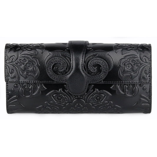 Women's Fashion Top Layer Oil Wax Skin Long Vintage Ladies Wallets