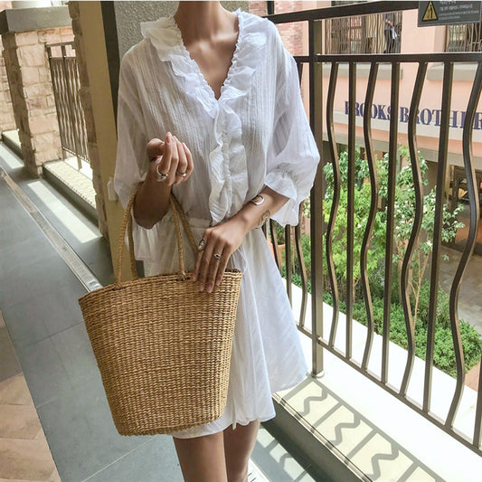 Women's Slouchy Versatile Straw Practical Beach Shoulder Bags