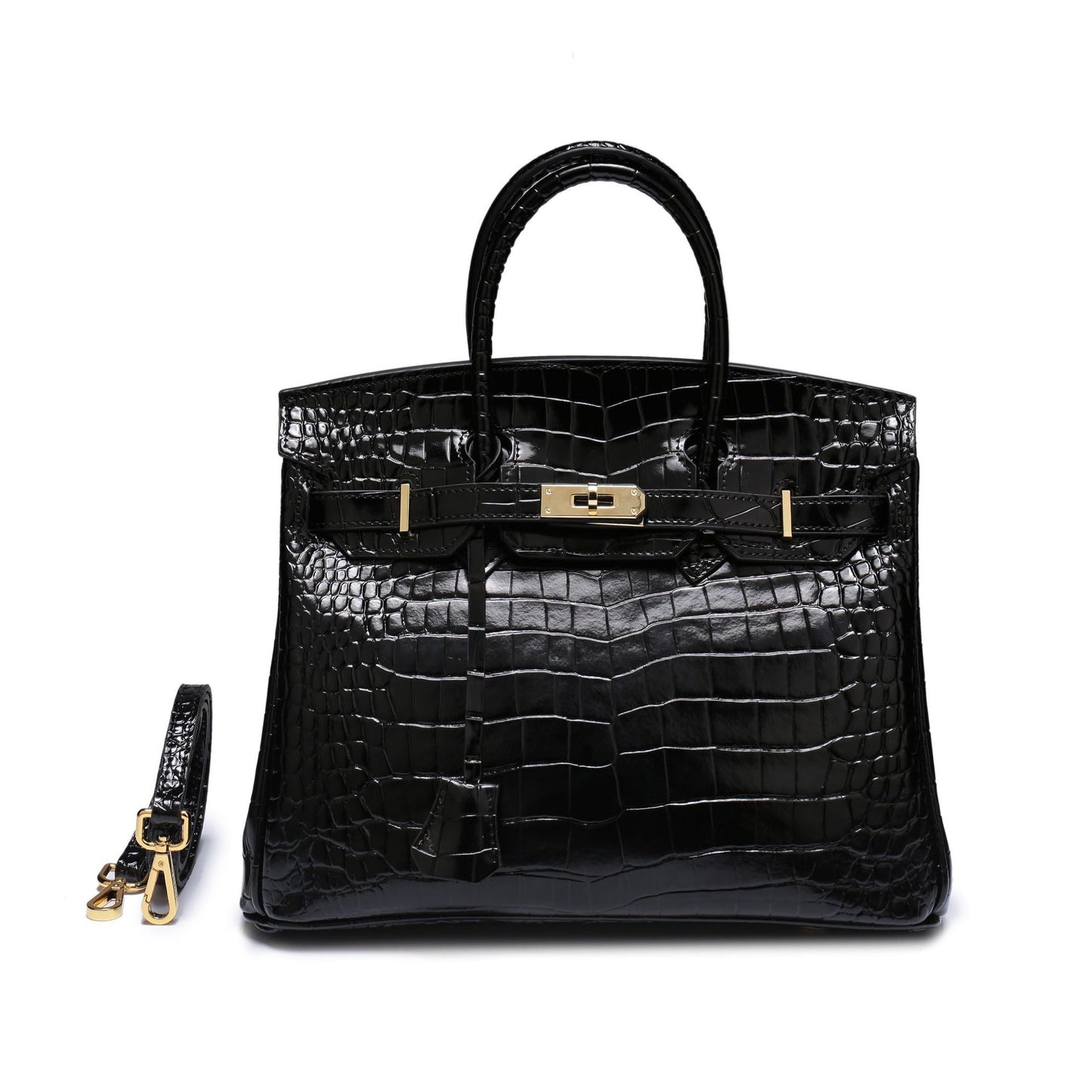 Women's Fashion Crocodile Pattern Genuine Leather Handbags