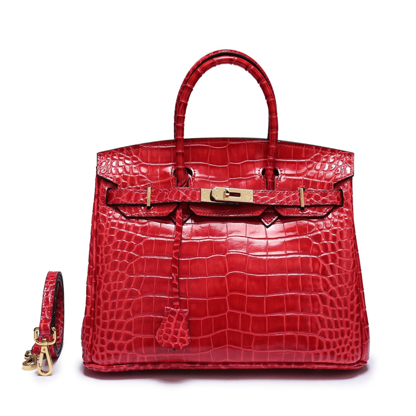 Women's Fashion Crocodile Pattern Genuine Leather Handbags
