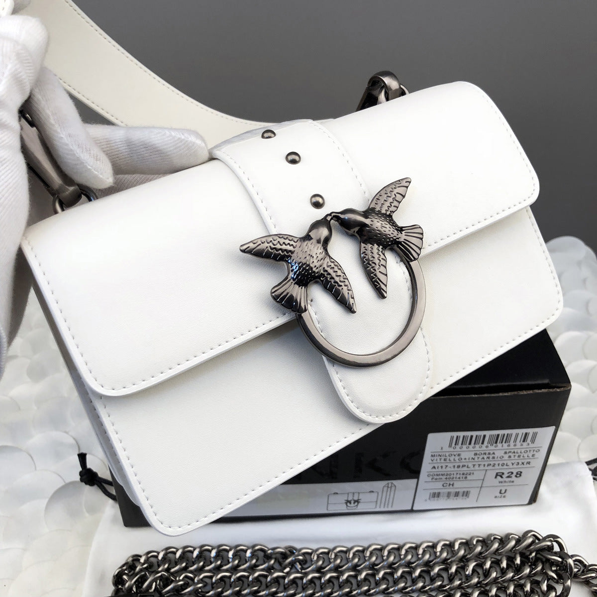 Genuine Leather Swallow Wine God Chain Shoulder Bags