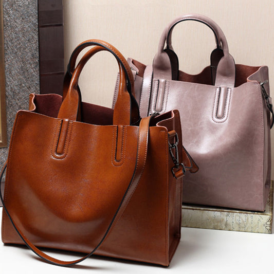 Women's Genuine Leather Portable Trendy Fashion Versatile Shoulder Bags