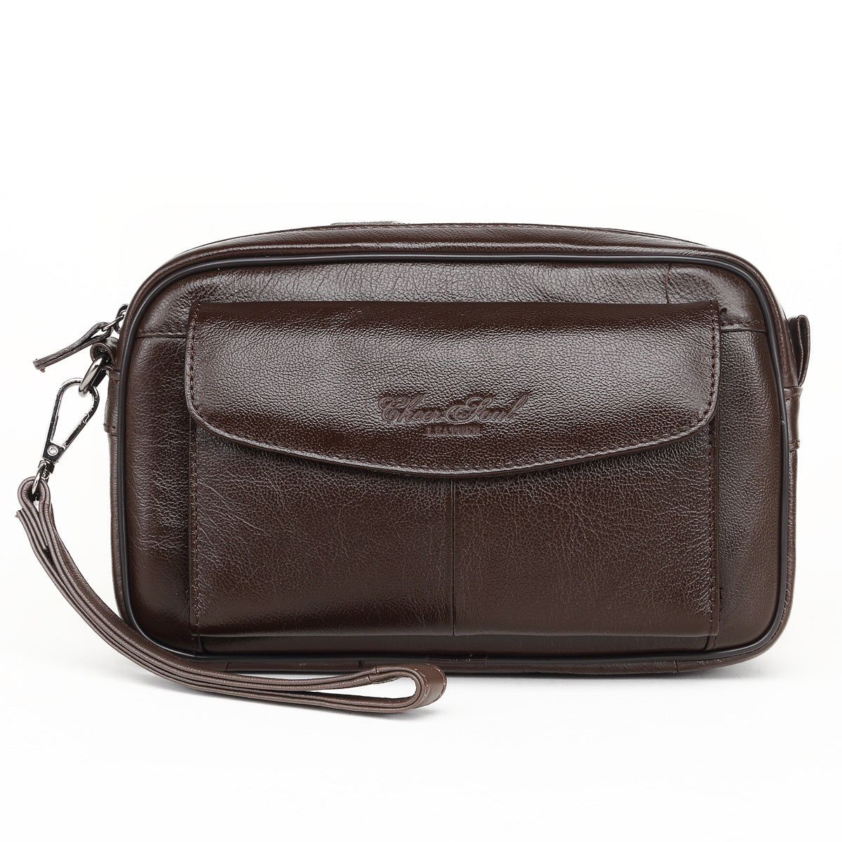 Men's Business Long Top Layer Cowhide Clutch Men's Handbags