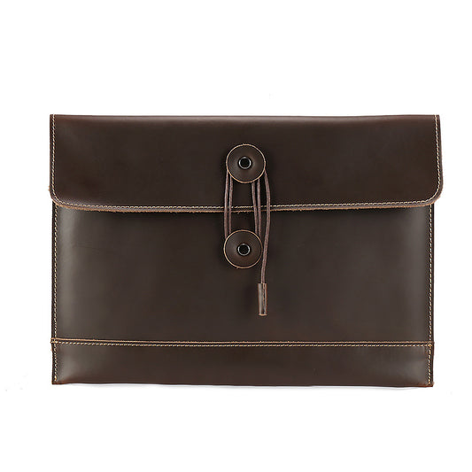 Men's Horse Leather Cattle Genuine File Inch Computer Bags