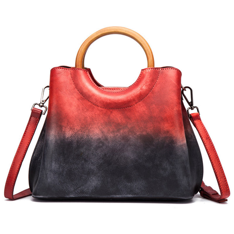 Women's Leather Hand-rub Color Retro Contrast Fashion Bags