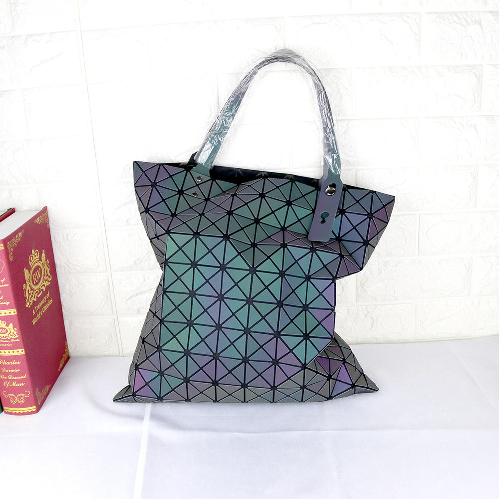 Women's Color Large Capacity Frosted Laser Luminous Diamond Shoulder Bags