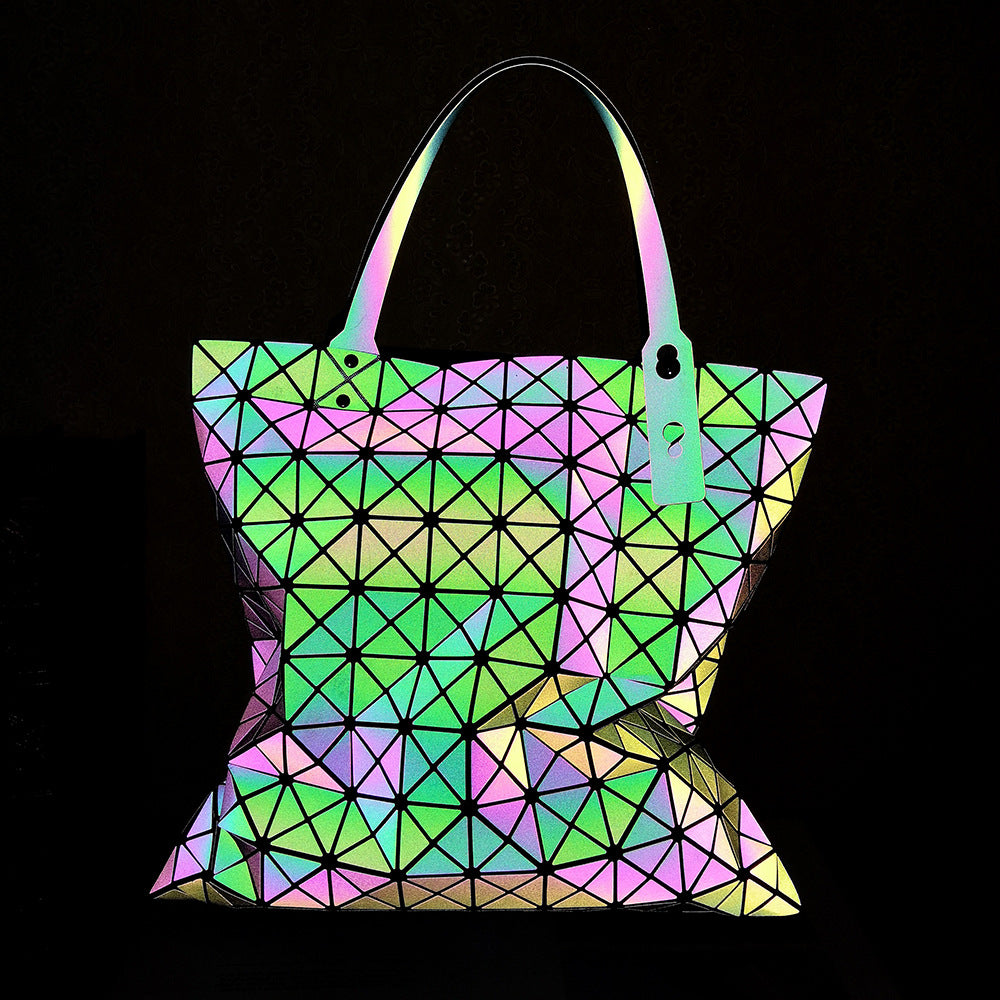 Women's Color Large Capacity Frosted Laser Luminous Diamond Shoulder Bags