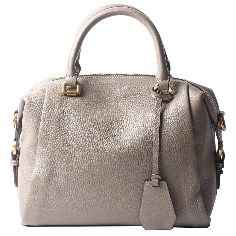 Women's & Men's Spring Genuine Leather Fashion First Layer Cowhide Boston Handbags