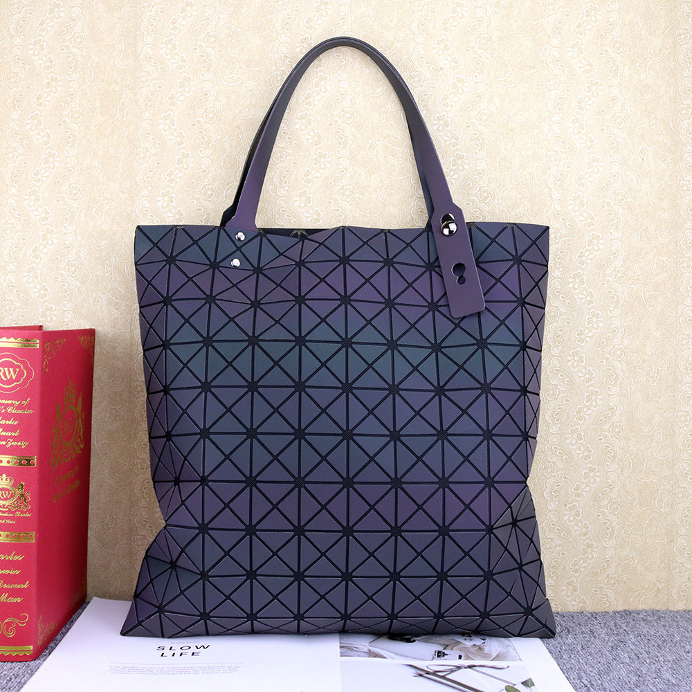 Women's Color Large Capacity Frosted Laser Luminous Diamond Shoulder Bags