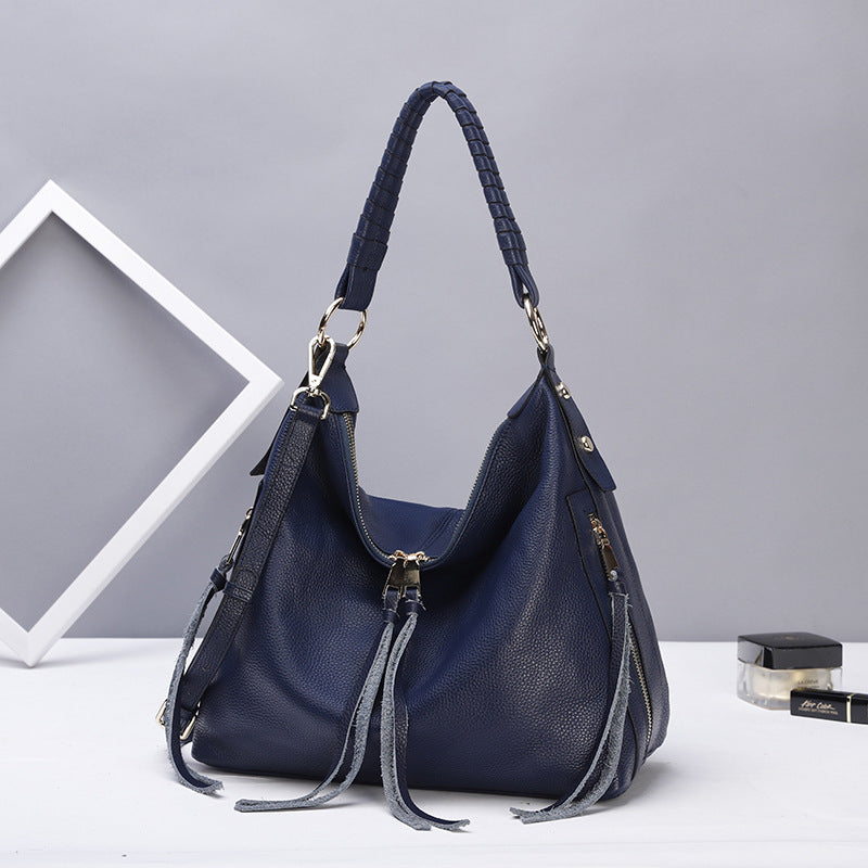 Durable Women's Handmade Braided Leather Mother Shoulder Bags