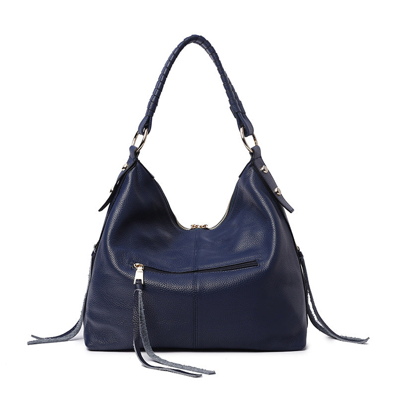 Durable Women's Handmade Braided Leather Mother Shoulder Bags