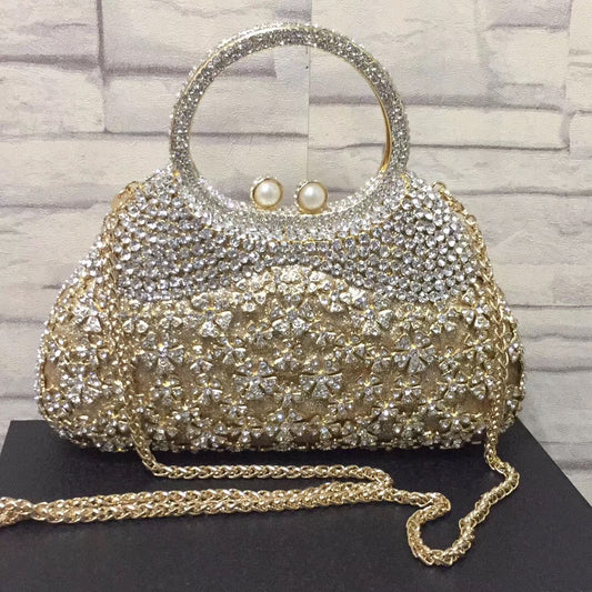 Women's Strictly Selected Rhinestone Hollow Metal Diamond Evening Bags