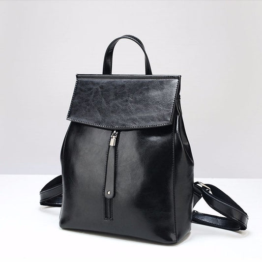 Women's Fashion Genuine Leather Retro Oil Wax Backpacks