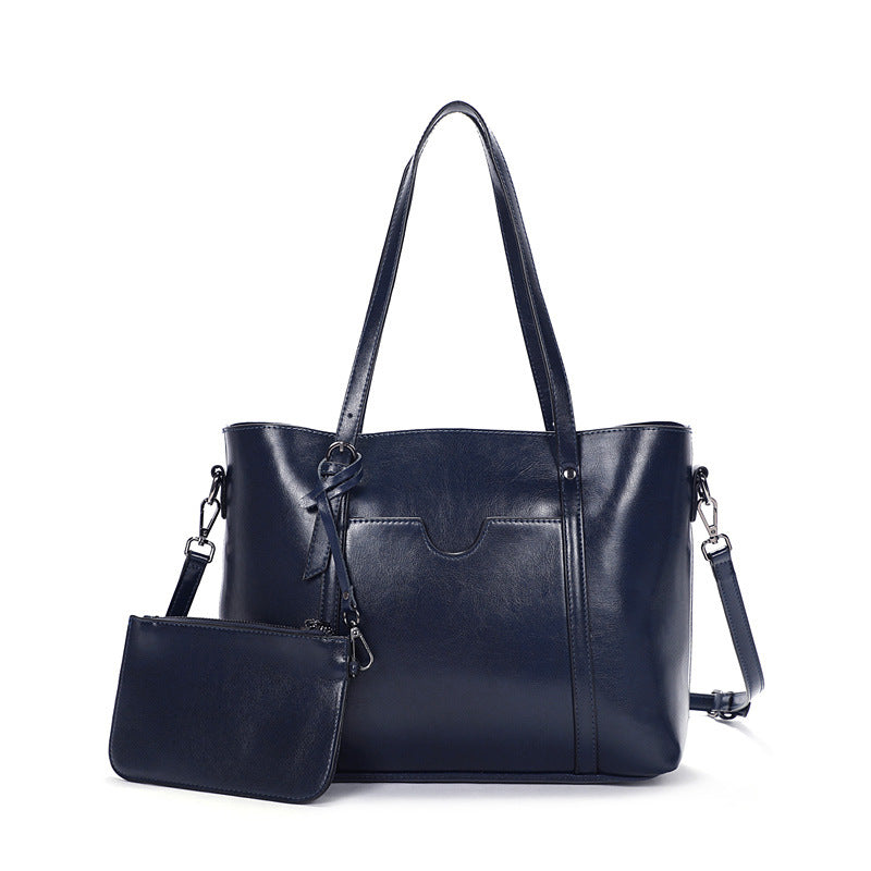 Women's Genuine Leather Large Capacity Retro Big Shoulder Bags
