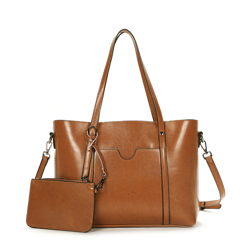 Women's Genuine Leather Large Capacity Retro Big Shoulder Bags