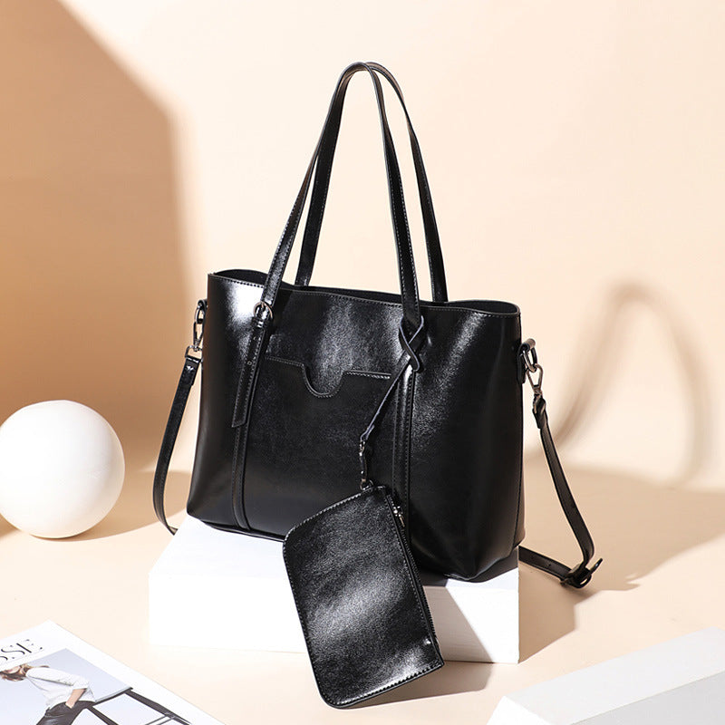 Women's Genuine Leather Large Capacity Retro Big Shoulder Bags