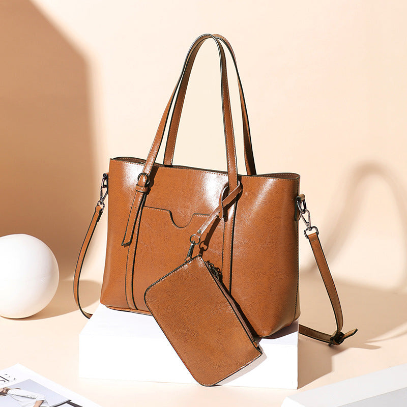Women's Genuine Leather Large Capacity Retro Big Shoulder Bags
