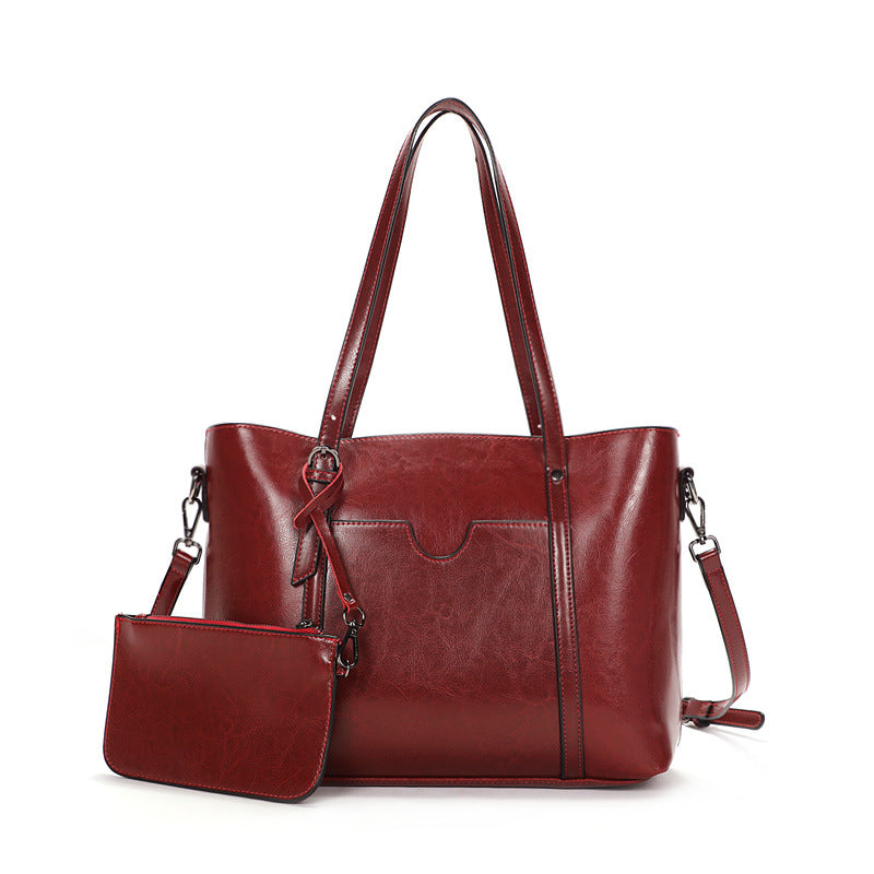 Women's Genuine Leather Large Capacity Retro Big Shoulder Bags