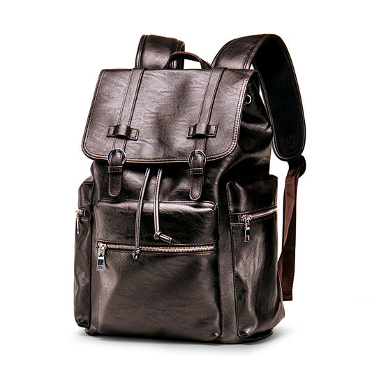 Men's Trendy Large Capacity Flip Drawstring Computer Backpacks