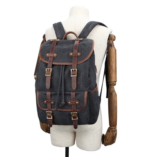 Canvas Oil Wax Waterproof Crazy Horse Backpacks
