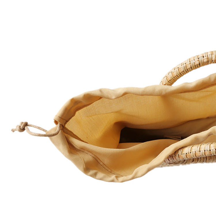 Women's Hand-woven Straw Semicircle Beach Vacation Handbags