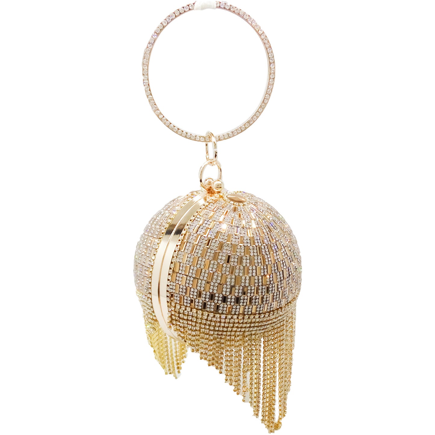 Women's Round Tassel Diamond Hot Rhinestone Dinner Bags