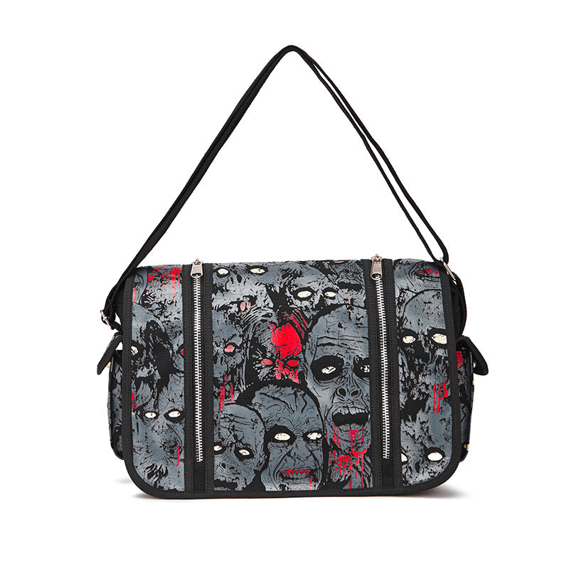 Women's American Large Capacity Skull Fluorescent Printing Crossbody Bags