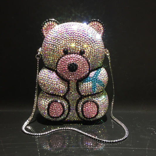 Women's Bear Rhinestone Cartoon Crystal Diamond Dinner Evening Bags