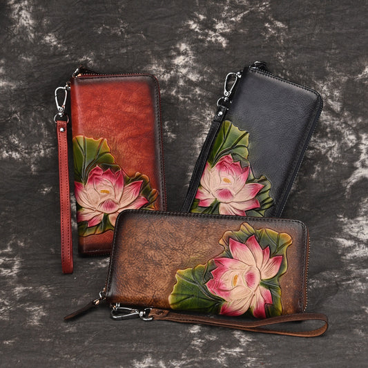 Color Fashion Clutch Top Layer Cowhide Ladies Wallets