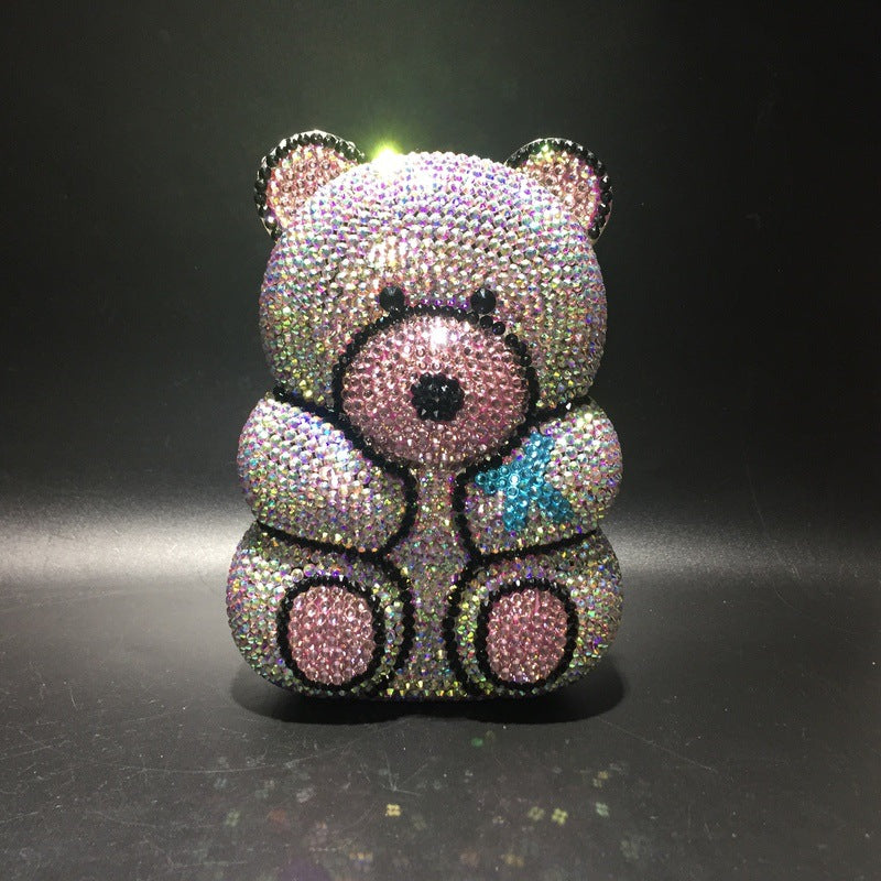 Women's Bear Rhinestone Cartoon Crystal Diamond Dinner Evening Bags