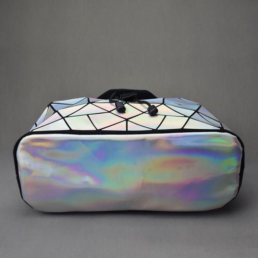 Women's Laser Geometric Rhombus Colorful Female Fashion Backpacks