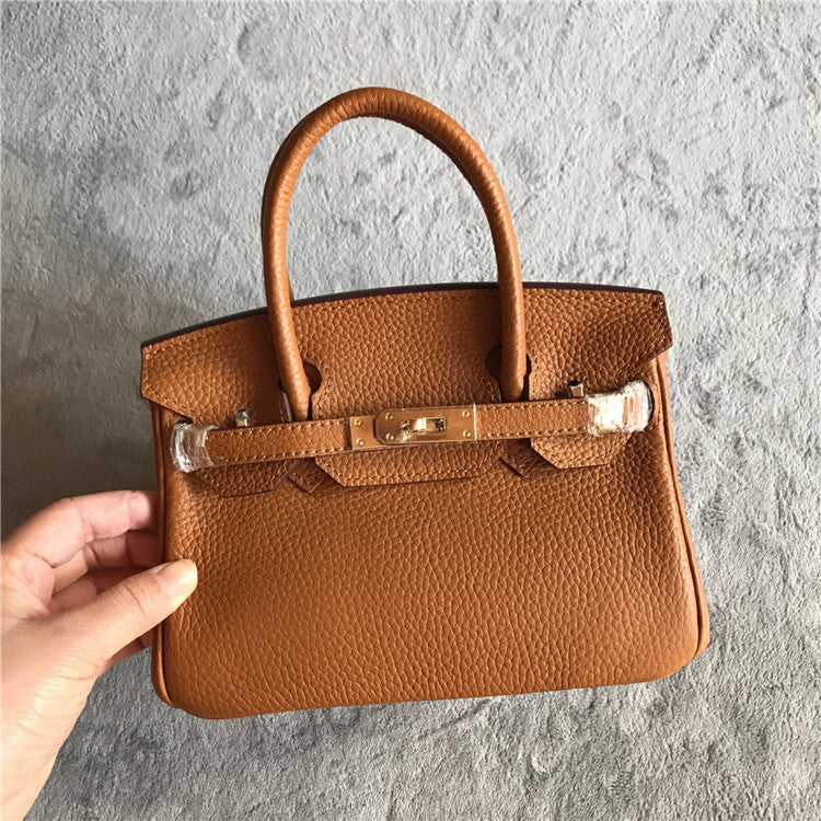 Women's Leather Lychee Pattern First Layer Cowhide Crossbody Bags