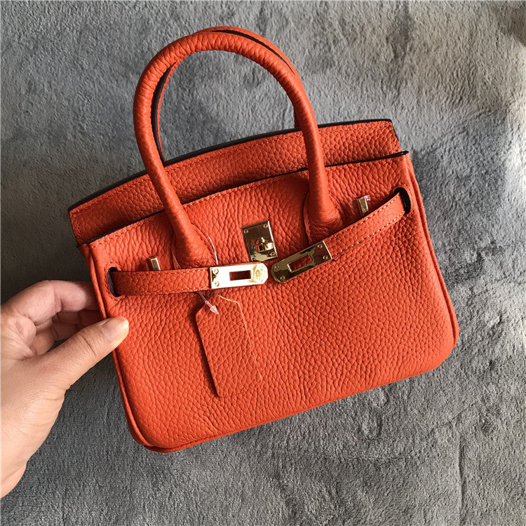 Women's Leather Lychee Pattern First Layer Cowhide Crossbody Bags