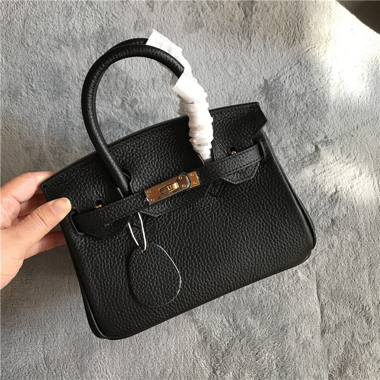 Women's Leather Lychee Pattern First Layer Cowhide Crossbody Bags