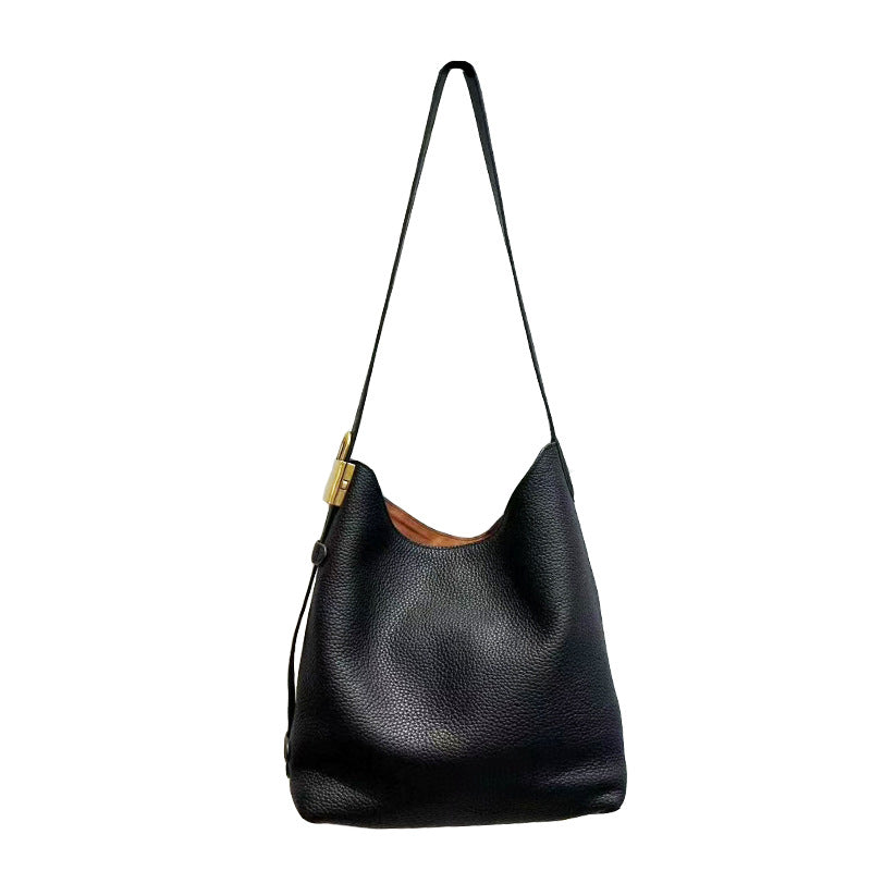Women's Glutinous First Layer Cowhide Leather Niche Shoulder Bags