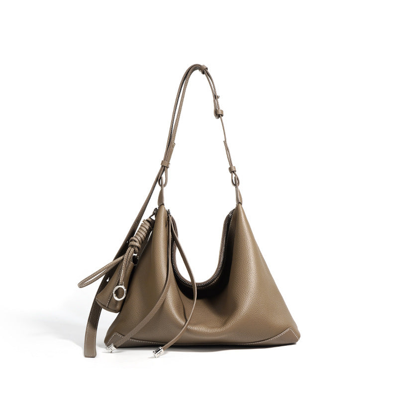 Women's Niche First Layer Cowhide French High Shoulder Bags