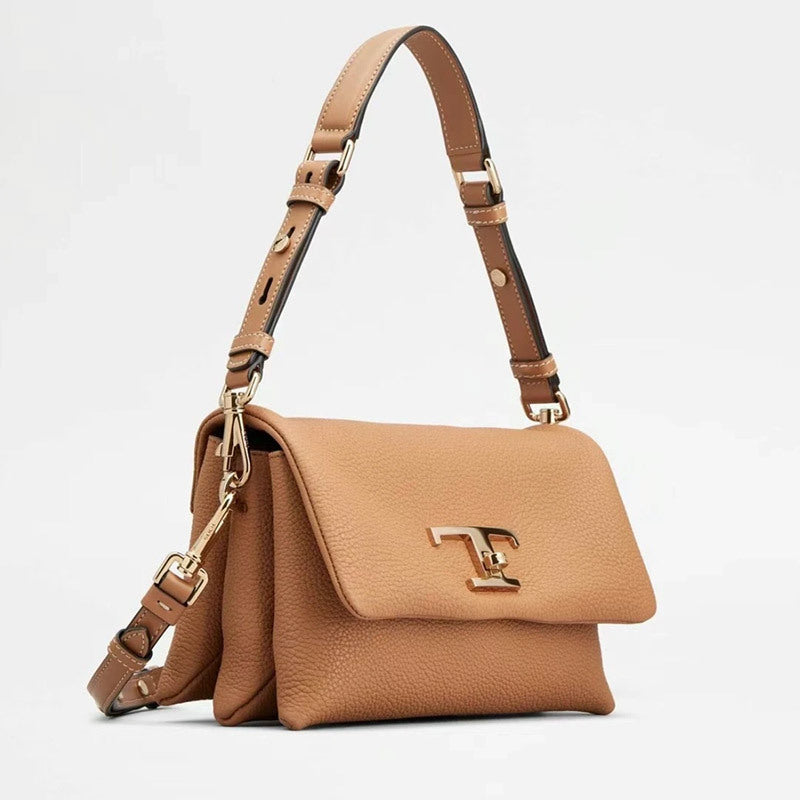 Women's Lychee Pattern Cow Leather Cloud Underarm Shoulder Bags