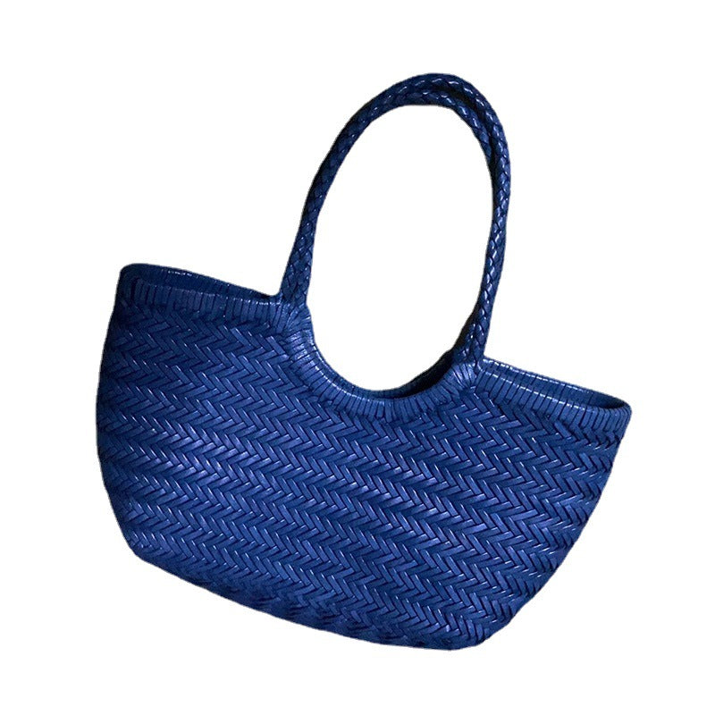 Women's Cow Woven Genuine Leather French Handbags