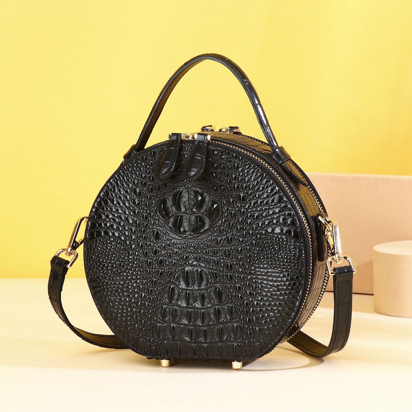 Women's Crocodile Pattern Himalayan Round Pie Summer Bags