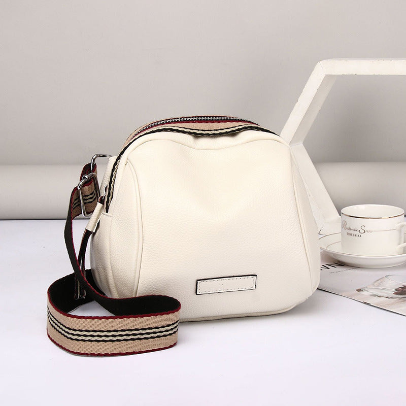 Women's Solid Color Fashionable Large Capacity Soft Shoulder Bags